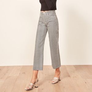 Gingham Fawcett Highwaisted Crop Jeans